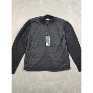 Infinity Hybrid Sweater Jacket Mens XL Black Linearflex Knit Pockets *Read